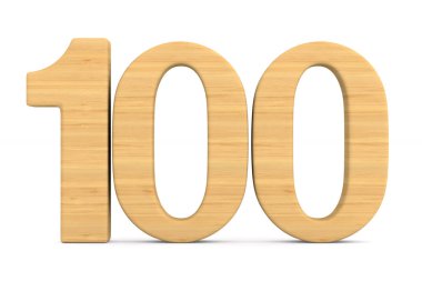 Sayı yüz beyaz arka plan üzerinde. İzole 3d çizim