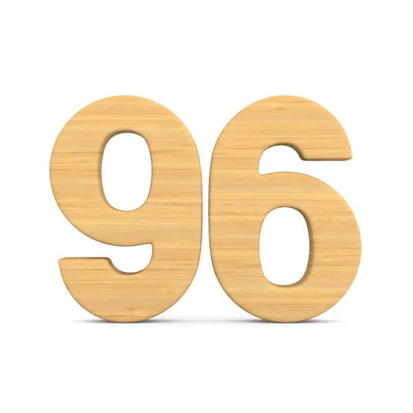 数字96在白色背景 隔离的3D — 图库照片
