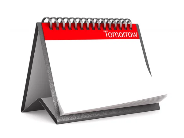 Calendário Para Amanhã Fundo Branco Isolado Ilustração — Fotografia de Stock