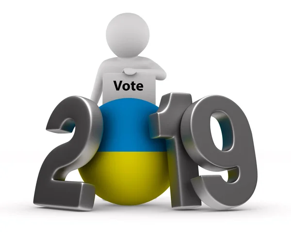 Beyaz Arka Plan Üzerinde Seçimler Ukrayna 2019 Zole Çizim — Stok fotoğraf