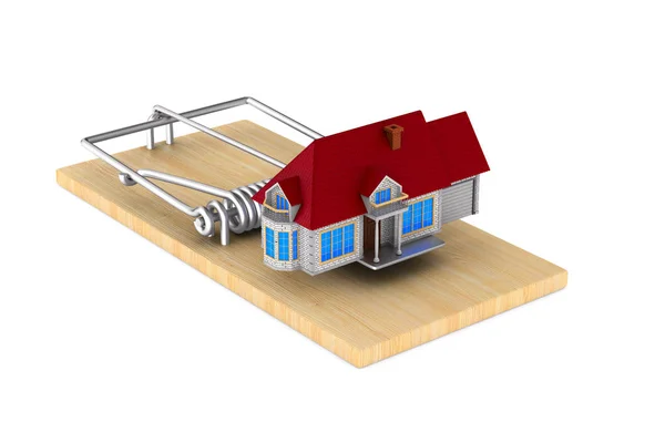 House in mousetrap. Isolated 3D illustration — Stock Photo, Image