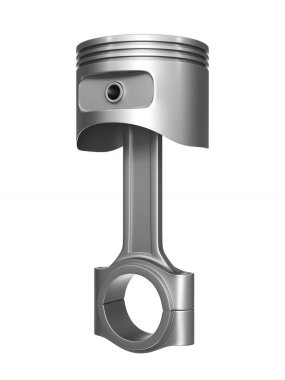 Beyaz arka plan üzerinde motor piston. İzole 3d çizim