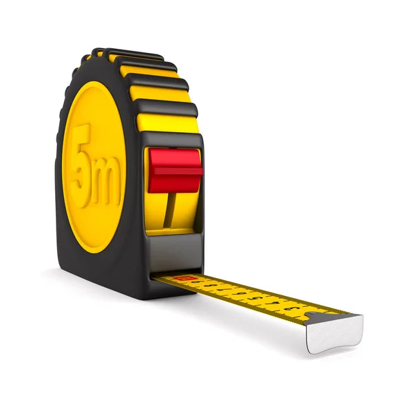 Yellow tape measure on white background. isolated 3d illustratio — Stock Photo, Image