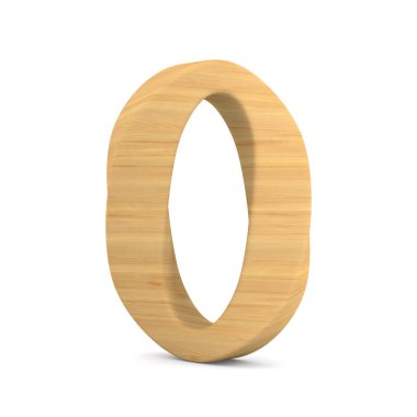 Beyaz arka plan üzerinde sayı sıfır. İzole 3d çizim