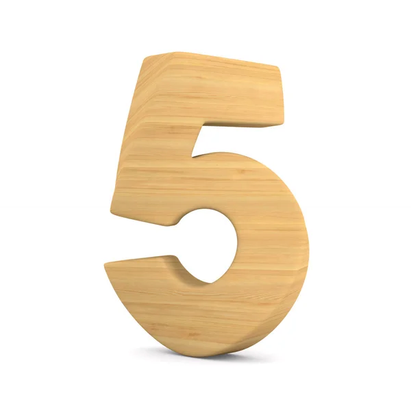 Number five on white background. Isolated 3D illustration — Stock Photo, Image