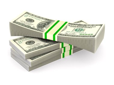 Beyaz arka planda para. İzole edilmiş üç boyutlu illüstrasyon