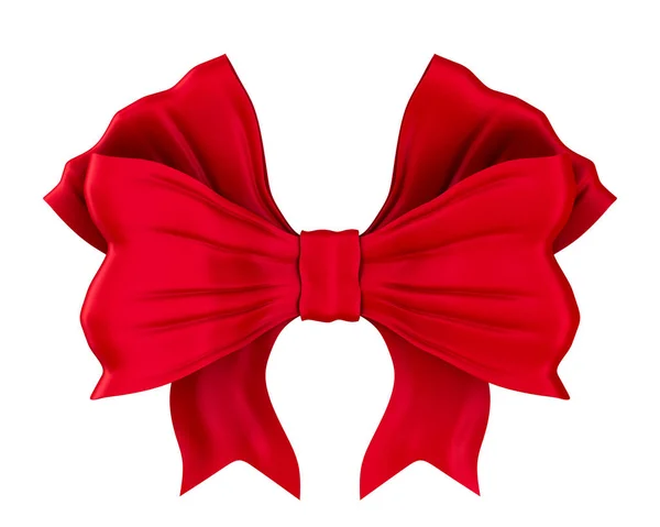 Red bow on white background. Isolated 3D illustration — Stock Photo, Image