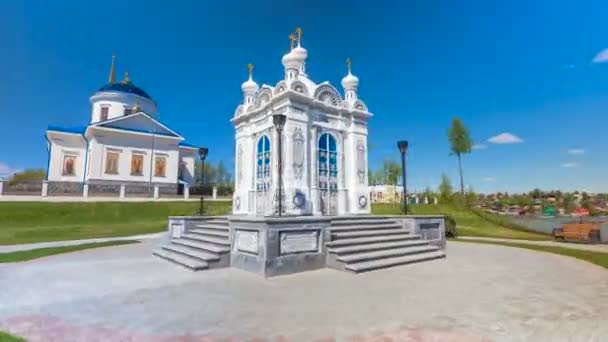 Alexander Nevsky Memorial Chapel Perm Region Dobryanka Timelapse — Stock Video