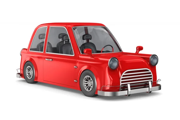 Κόκκινο αυτοκίνητο σε άσπρο φόντο. Απομονωμένη 3d απεικόνιση — Φωτογραφία Αρχείου
