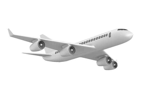Самолет на белом фоне. Изолированная 3D иллюстрация — стоковое фото