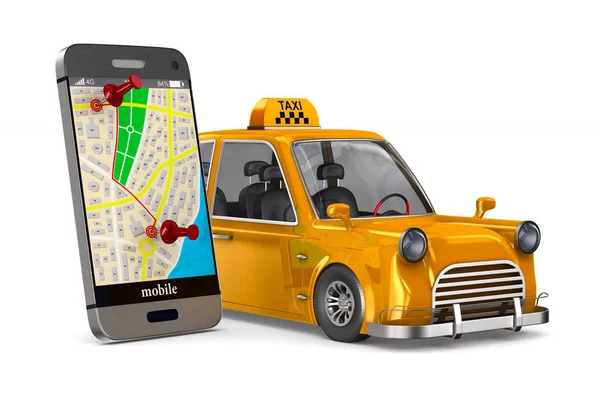 Service-Taxi auf weißem Hintergrund. isolierte 3D-Illustration — Stockfoto