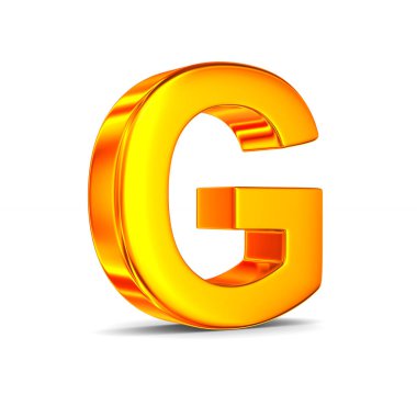 Karakter G beyaz arka plan üzerinde. İzole 3d çizim