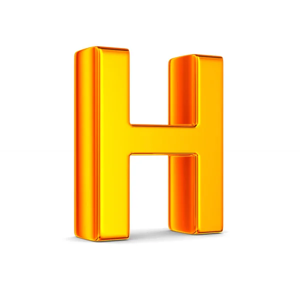 Carattere H su sfondo bianco. Illustrazione 3D isolata — Foto Stock