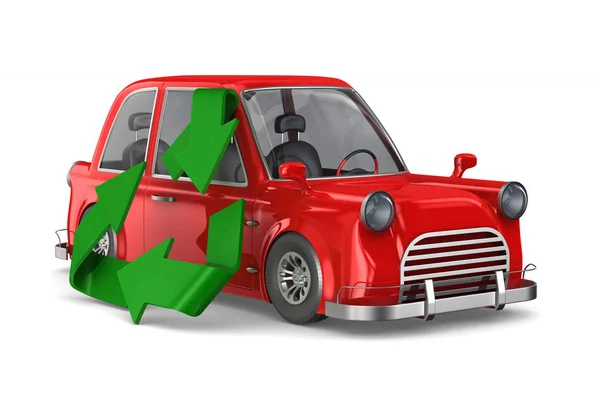 Umweltauto auf weißem Hintergrund. isolierte 3D-Illustration — Stockfoto
