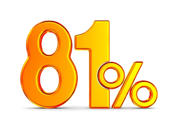 Eighty one percent on white background. Isolated 3D illustration — Stock Photo, Image