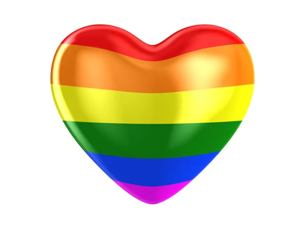 Lgbt cuore su sfondo bianco. Illustrazione 3D isolata — Foto Stock