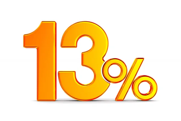 Thirteen percent on white background. Isolated 3D illustration — Stock Photo, Image