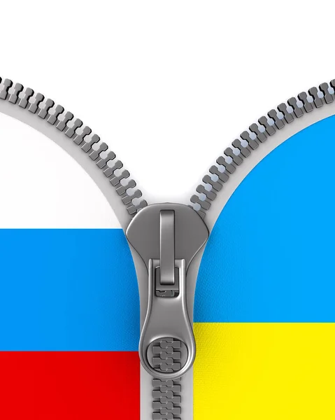 Relations Russia Ukraine White Background Isolated Illustration — Stock Photo, Image