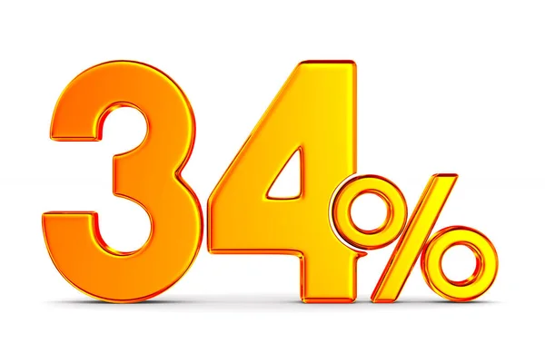 Quarenta e quatro por cento no fundo branco. Isolado ilustração 3D — Fotografia de Stock