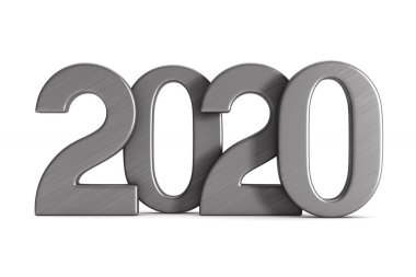 2020 yeni yıl. Yalıtılmış 3d illüstrasyon