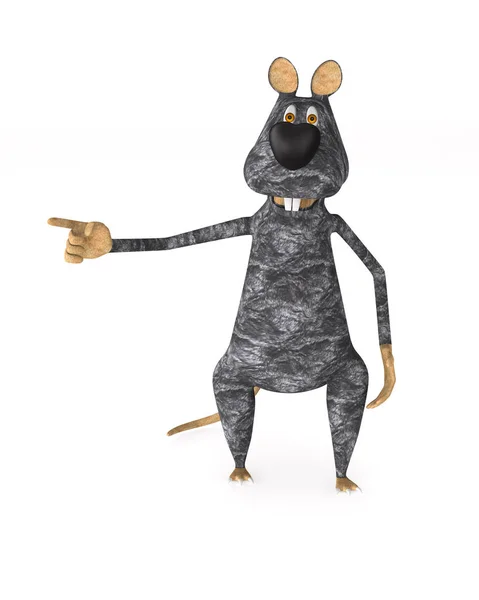 Ratte auf weißem Hintergrund. isolierte 3D-Illustration — Stockfoto