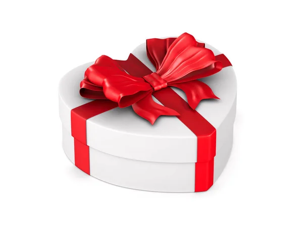 Caja de regalo sobre fondo blanco. Ilustración 3D aislada —  Fotos de Stock