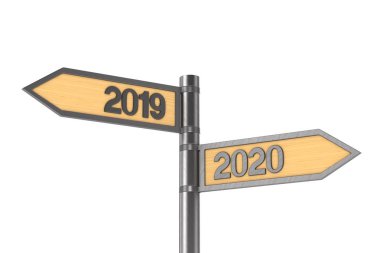 2020 yeni yıl. Yalıtılmış 3d illüstrasyon