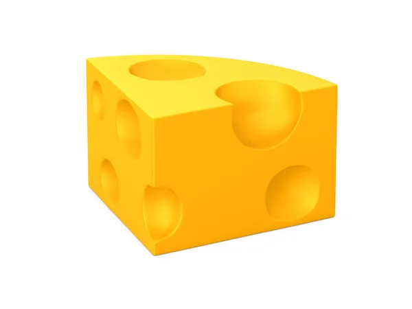 Τυρί σε λευκό φόντο. Μεμονωμένη τρισδιάστατη απεικόνιση — Φωτογραφία Αρχείου
