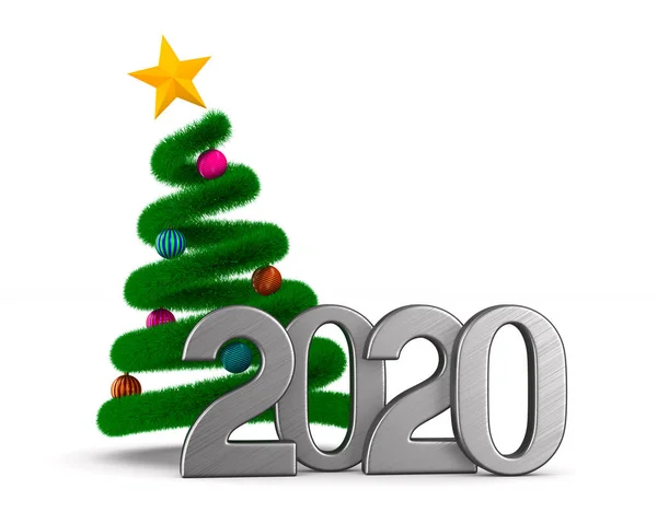 2020 nuovo anno. Illustrazione 3D isolata — Foto Stock