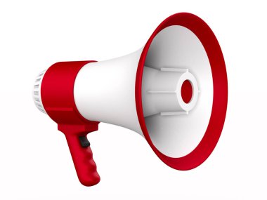 megaphone on white background. Isolated 3D illustration clipart