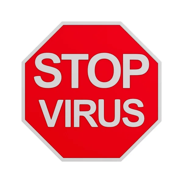 Zeichen Stop Virus Auf Weißem Hintergrund Isolierte Illustration — Stockfoto