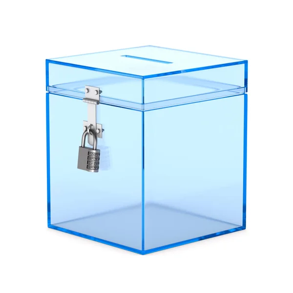 Transparente Wahlurne Auf Weißem Hintergrund Isolierte Illustration — Stockfoto