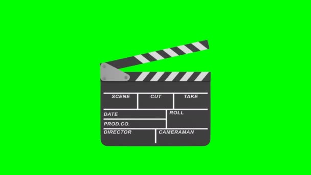 Clapper Green Background Isolated Render — Stock Video