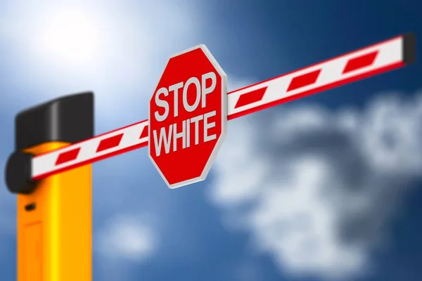 Znak Stop Biały Tle Nieba Ilustracja — Zdjęcie stockowe