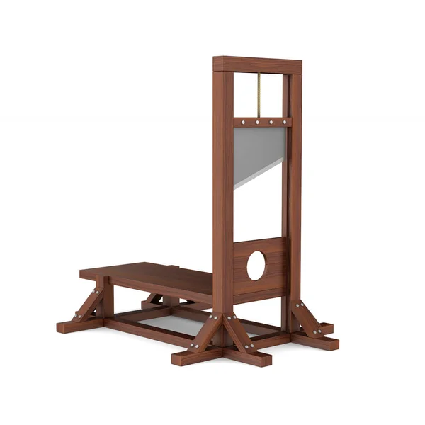 Guillotine Auf Weißem Hintergrund Isolierte Illustration — Stockfoto