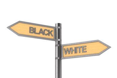 siyah ve beyaz ok. İzole edilmiş 3d illüstrasyon