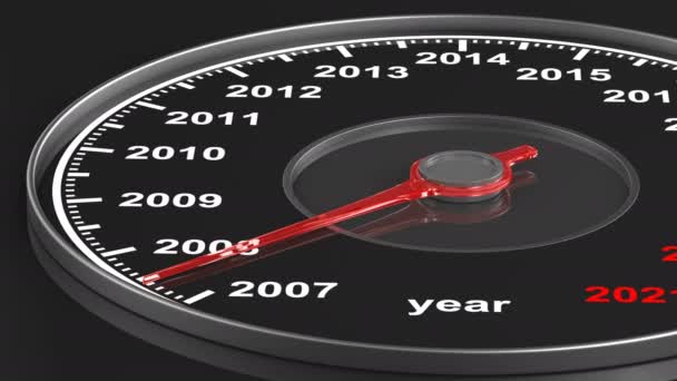 Calendar Speedometer Black Background Render — Stock Video