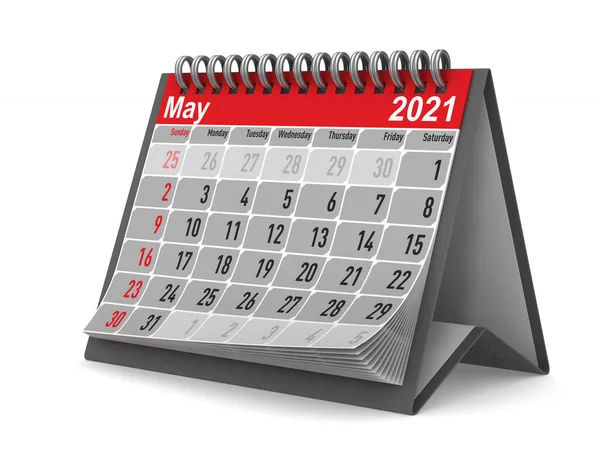 2021 Años Calendario Para Mayo Ilustración Aislada —  Fotos de Stock