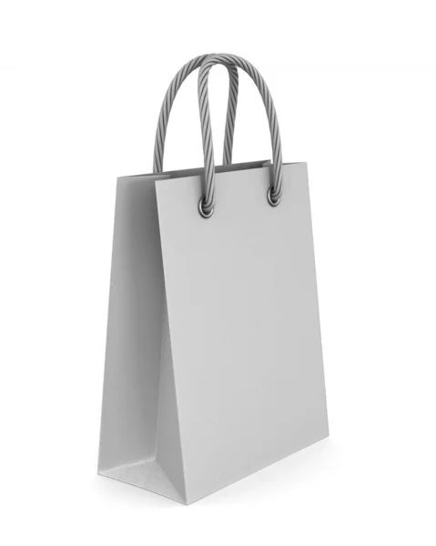 白色背景纸制礼品袋 孤立的3D插图 — 图库照片