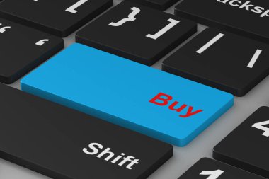 Beyaz arka planda online alışveriş. İzole edilmiş üç boyutlu illüstrasyon