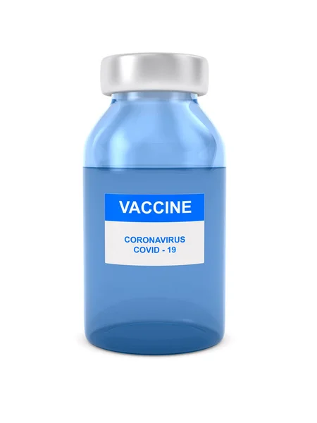 白を背景にしたCovid 19ワクチンです 孤立した3Dイラスト — ストック写真
