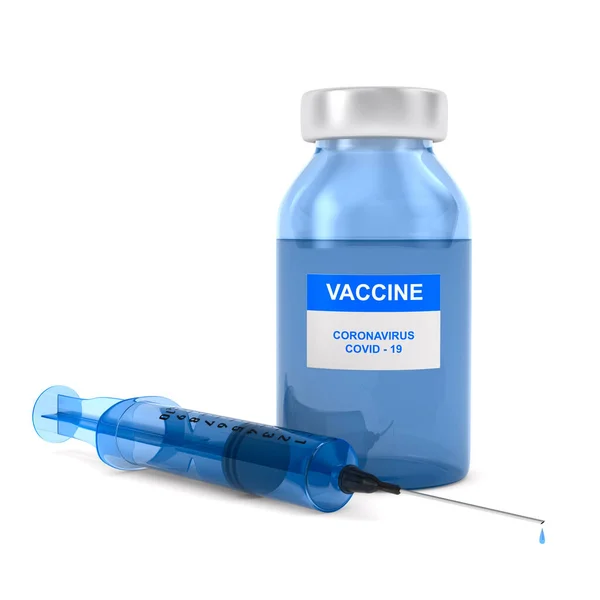 Vaccin Van Covid Witte Achtergrond Geïsoleerde Illustratie — Stockfoto