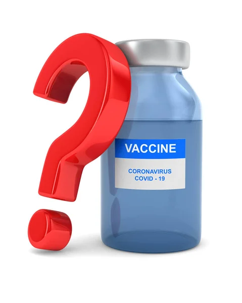 Питання Вакцина Від Ковідо Білому Тлі Ізольовані Ілюстрації — стокове фото