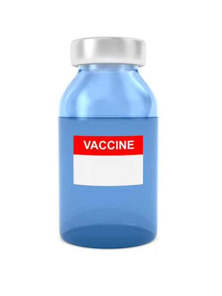 Flessenvaccin Witte Achtergrond Geïsoleerde Illustratie — Stockfoto