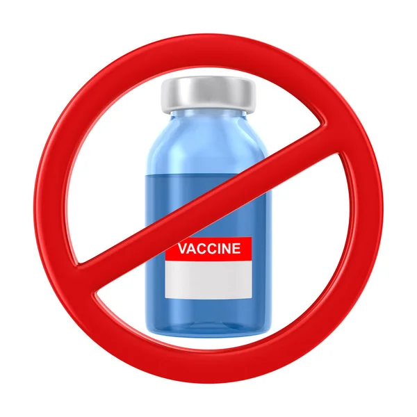 Zakázané Známky Vakcíny Bílém Pozadí Izolovaná Ilustrace — Stock fotografie