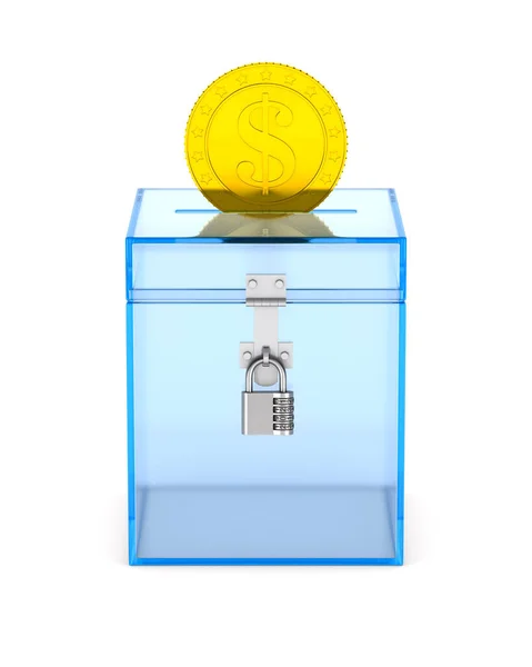 Moneybox Vit Bakgrund Isolerad Illustration — Stockfoto