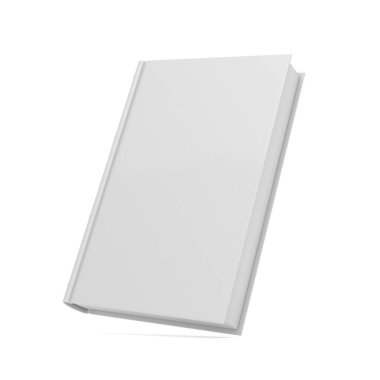 Beyaz arka plan kitabı. İzole edilmiş üç boyutlu illüstrasyon