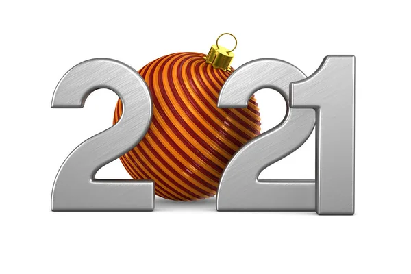 2021年新年 孤立的3D插图 — 图库照片