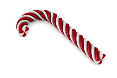 Beyaz arka planda Noel şekeri. İzole edilmiş 3d illüstrasyon