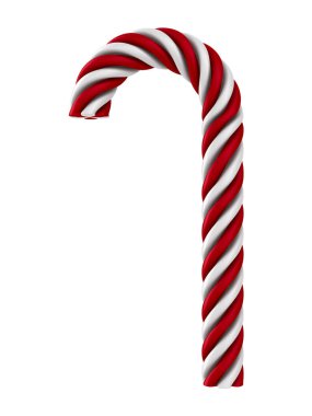 Beyaz arka planda Noel şekeri. İzole edilmiş 3d illüstrasyon